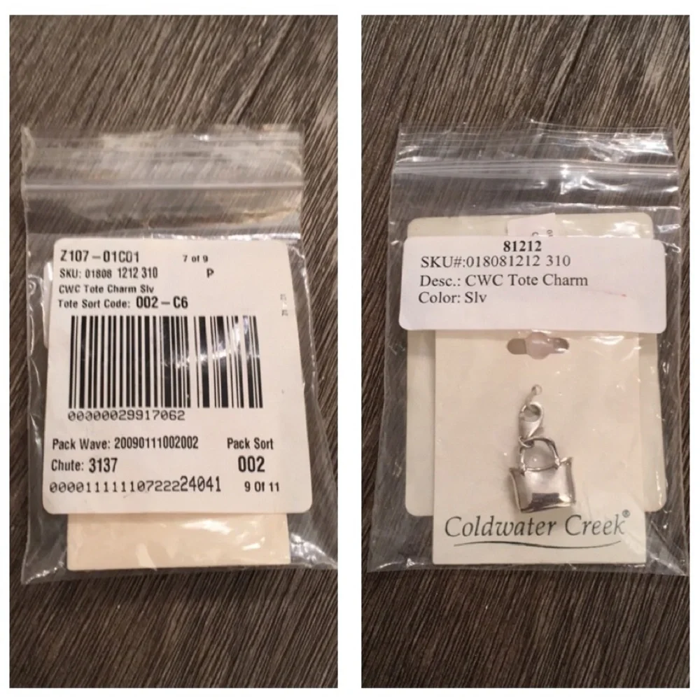 Sterling Silver Tote Handbag Charm Coldwater Creek